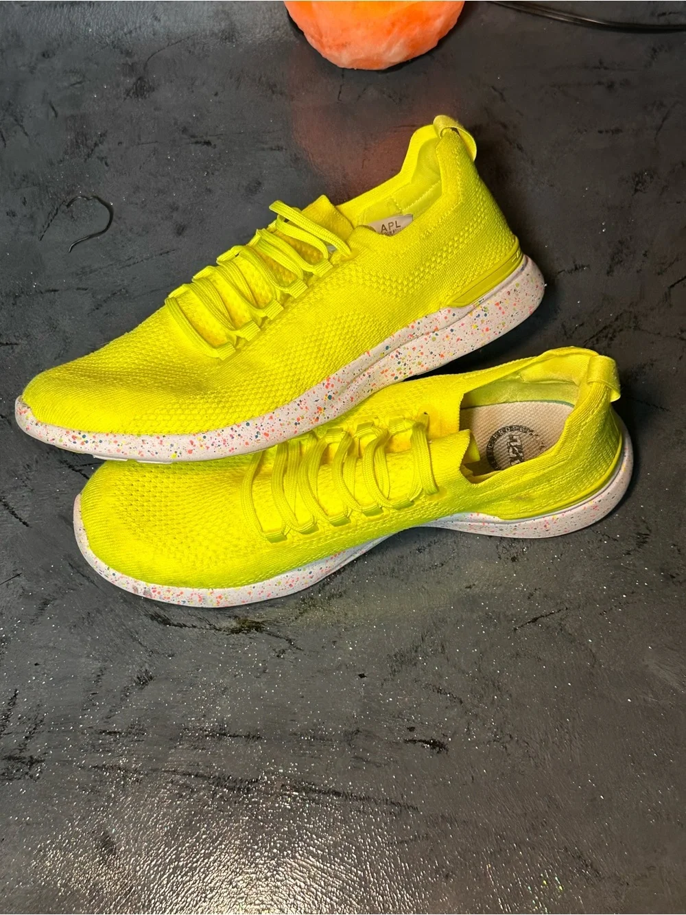 APL Women's Bright Yellow Knit Slip-On Athletic Sneakers